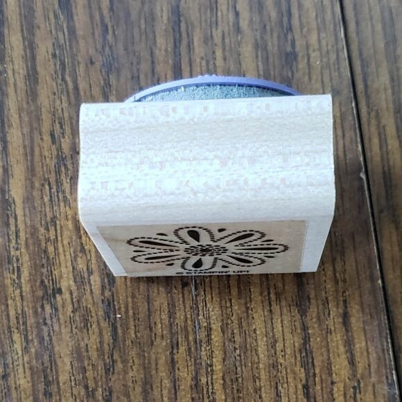 Stampin Up 2x2 Inch Polka Dot Flower Wood Mounted Rubber Stamp - Picture 6 of 8